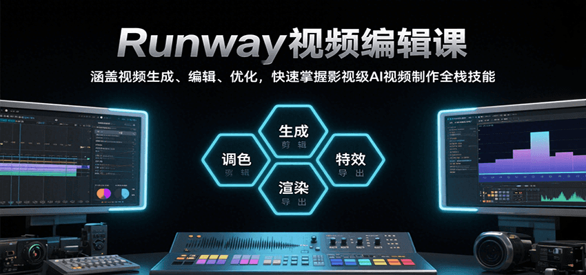 Runway视频编辑课，涵盖视频生成、编辑、优化，快速掌握影视级AI视频制作全栈技能-无界集思营