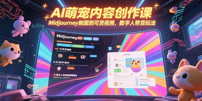 （15311期）AI萌宠内容创作课，Midjourney制图到可灵视频，数字人带货玩法-无界集思营