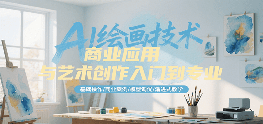 AI绘画技术商业应用与艺术创作入门到专业，基础操作/商业案例/模型调优/渐进式教学-无界集思营