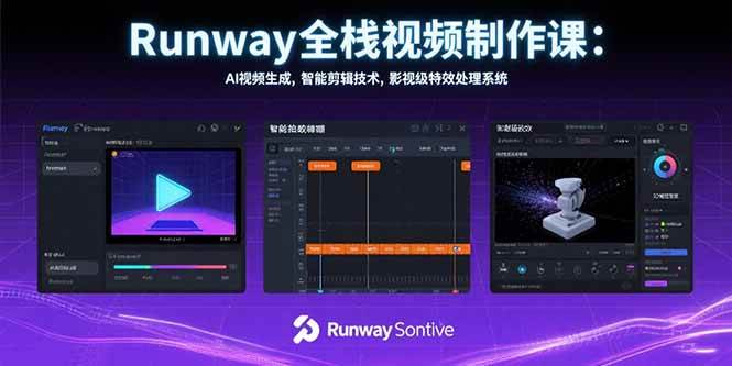 （15515期）Runway全栈视频制作课：AI视频生成，智能剪辑技术，影视级特效处理系统-无界集思营