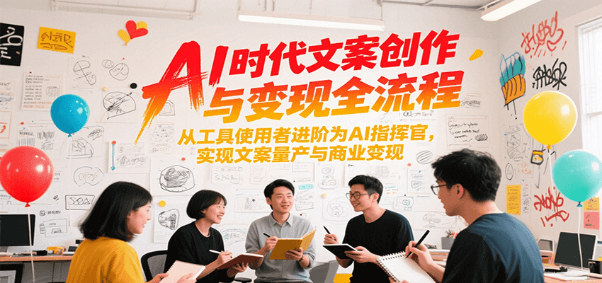 AI时代文案创作与变现全流程，从工具使用者进阶为AI指挥官，实现文案量产与商业变现-无界集思营