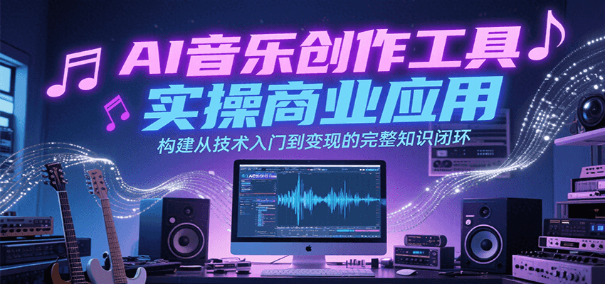 AI音乐创作工具实操商业应用，构建从技术入门到变现的完整知识闭环-无界集思营