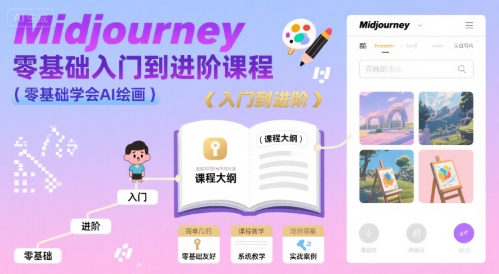 midjourney零基础入门到进阶课程，零基础学会AI绘画-无界集思营